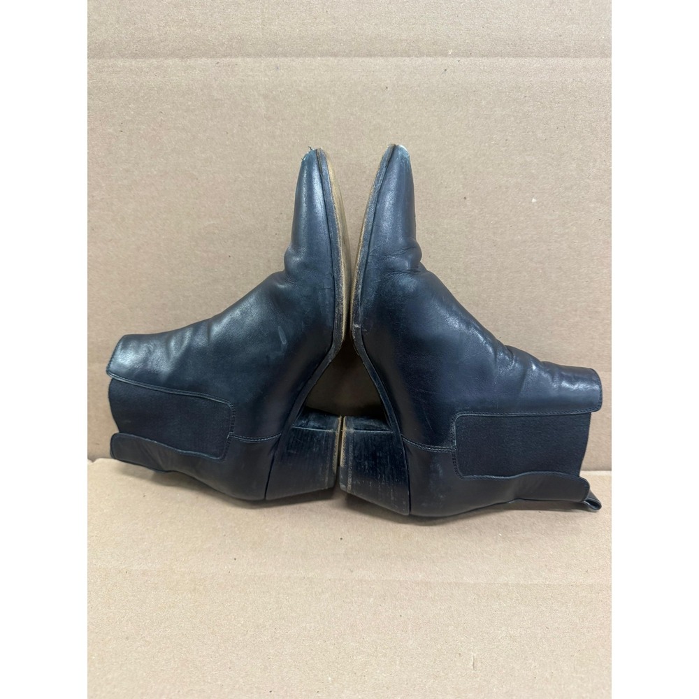 Saint Laurent Leather Pointed Toe Pull On Chelsea Boots Black Women Size 37.5 EU - Picture 6 of 13